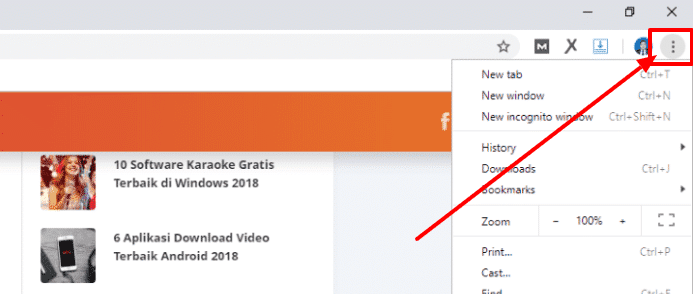 click on the three-point menu in Google Chrome click on the three-point menu in Google Chrome