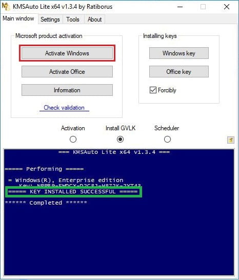 kms auto activation for office 2016