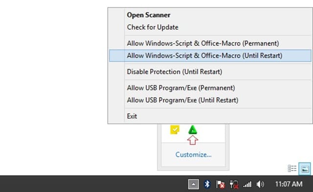 Allows Windows Script Host