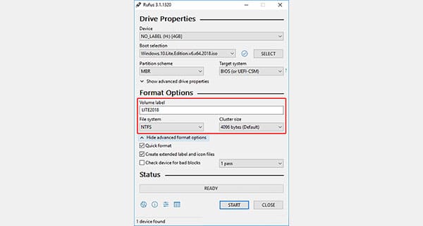 Format Option Settings