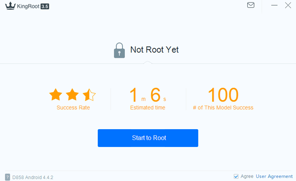 Start to Root button