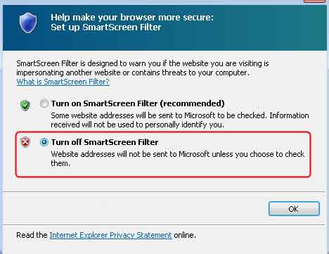 Disabling SmartScreen Filter in Windows 10