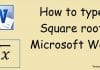 How to Make Square Root Symbol in MS Word