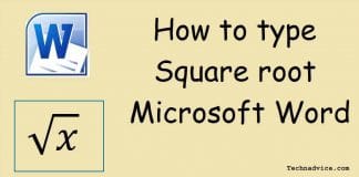How to Make Square Root Symbol in MS Word