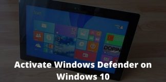 How to Activate Windows Defender on Windows 10