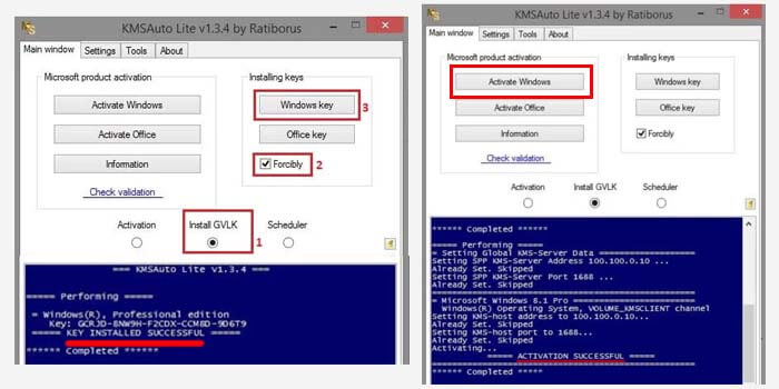 Activate Windows 8 using KMS Auto Lite