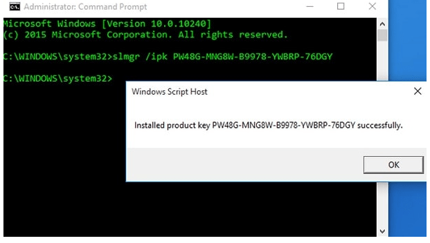 Enter the Product key