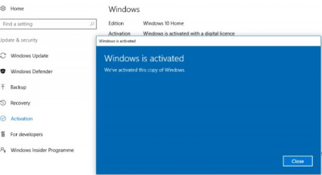 Activation Success