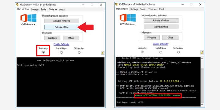 cmd code for activating ms office 2019