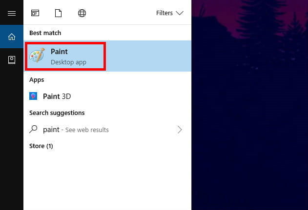 Open the Paint program