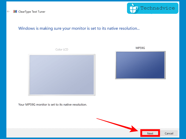 Set the monitor resolution to the default resolution