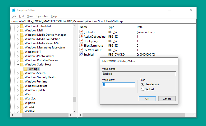 Setting Value Enabled