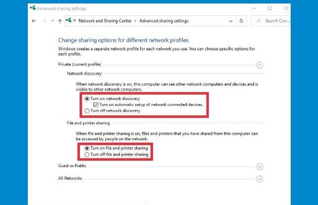 Share printer Windows 10 via Wired LAN and Wi-Fi Network