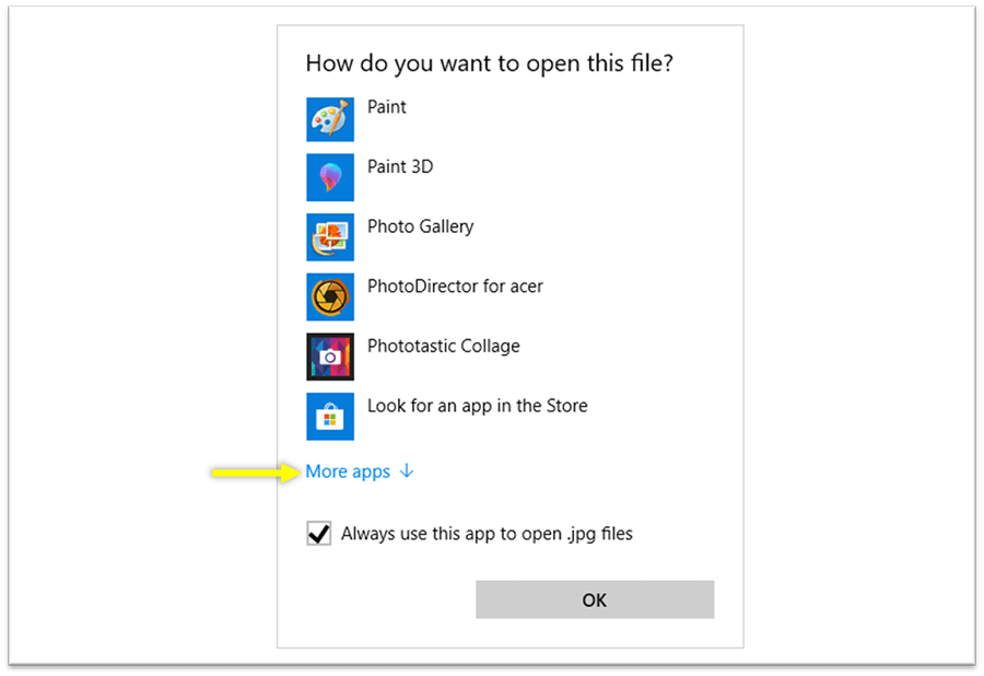 Then select More apps