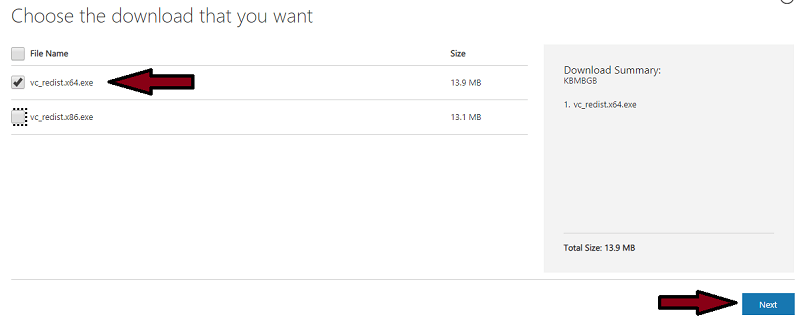 Download Visual C ++ Redistributable for Visual Studio 2015 from Microsoft directly