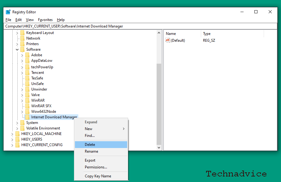 remove idm register