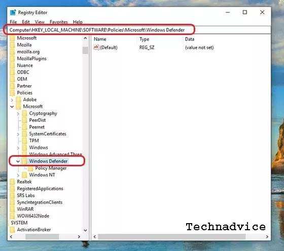 How to Turn Off Windows Defender in Windows 10 Regedit 3