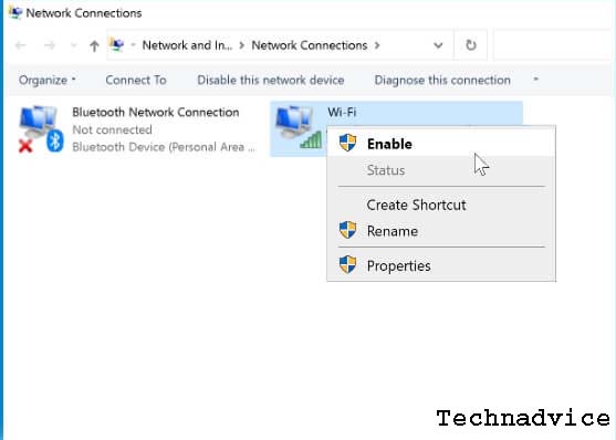 Restart the WiFi adapter 2