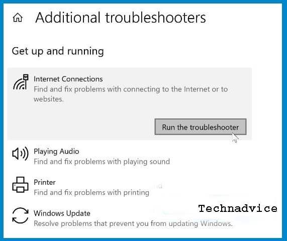 Run the Network Troubleshooter 2