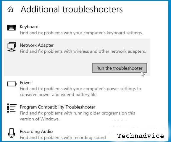 Run the Network Troubleshooter 3