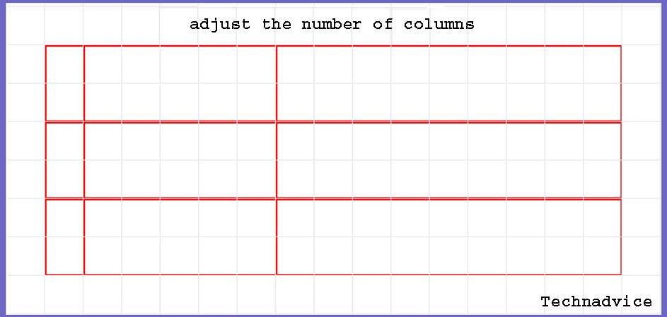 adjust the number of columns