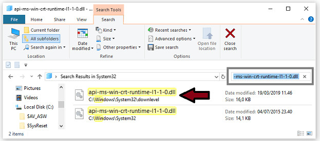 copy api-ms-win-crt-runtime-l1-1-0.dll file from your friend's PC