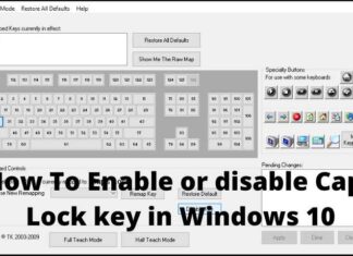How To Enable or disable Caps Lock key in Windows 10