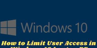 How to Limit User Access in Windows 10 Laptop PC