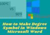 How to Make Degree Symbol in Windows Microsoft Word
