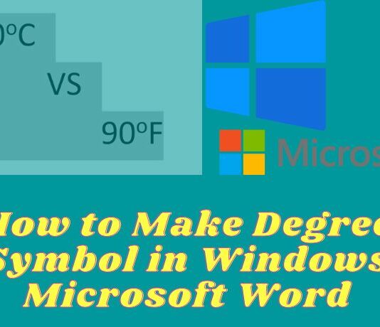 How to Make Degree Symbol in Windows Microsoft Word