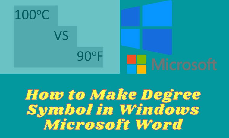 How to Make Degree Symbol in Windows Microsoft Word