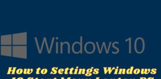 How to Settings Windows 10 Start Menu Laptop PC