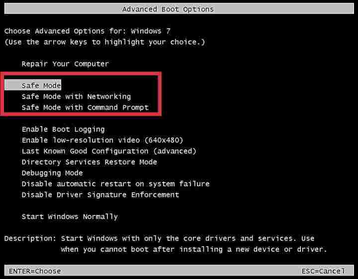 How to enter Safe mode in Windows 7