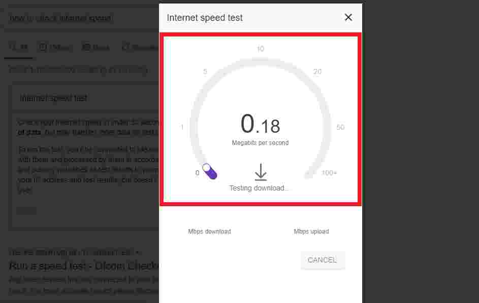 run a internet speed test