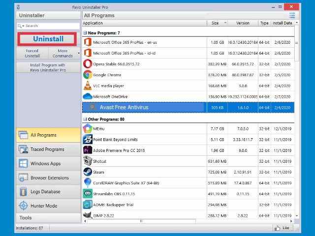 Using RevoUninstaller