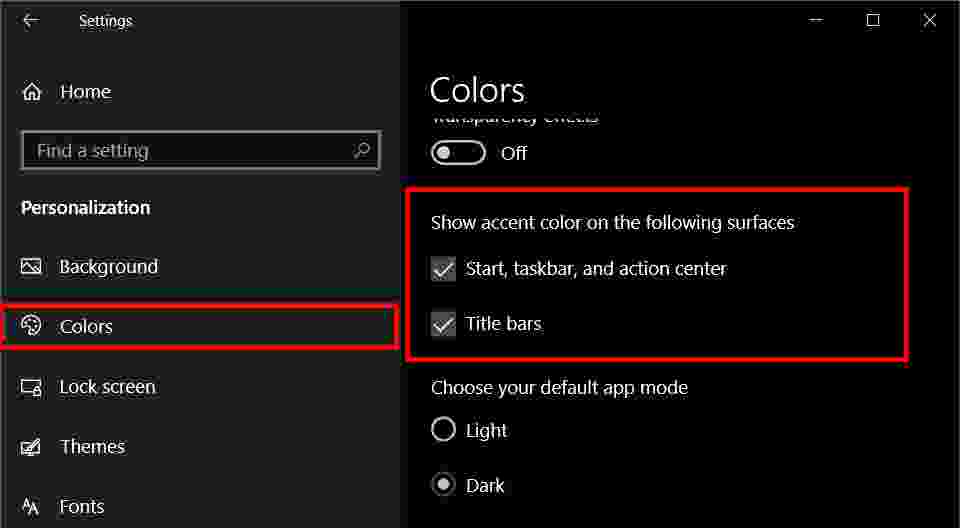 How to  Change the Accent Color to Dark