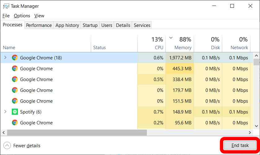 How to Force Close an Application on a Windows 10 PC Using the Windows Task Manager