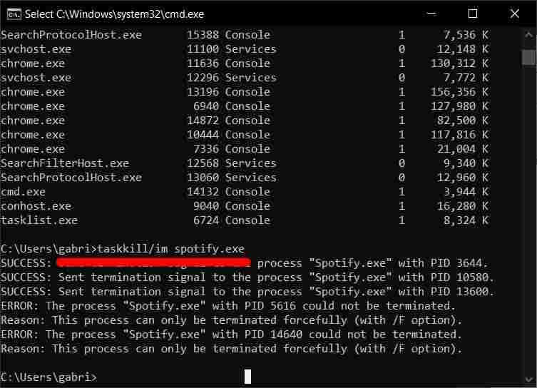 How to Force Close an Application on a Windows 10 PC using Command Prompt
