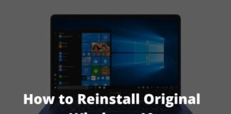 How to Reinstall Original Windows 10