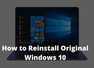 How to Reinstall Original Windows 10