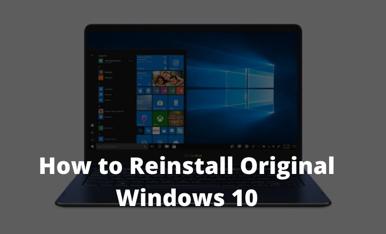 How to Reinstall Original Windows 10