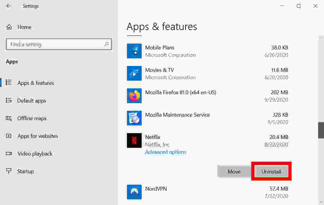 How to uninstall applications on Windows 10 via Settings
