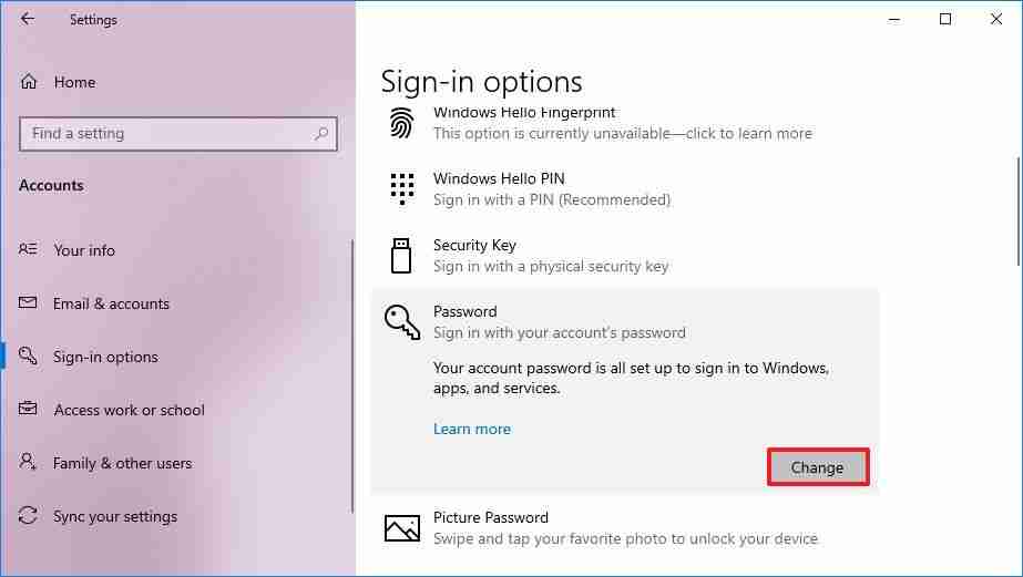 Remove passwords for local accounts