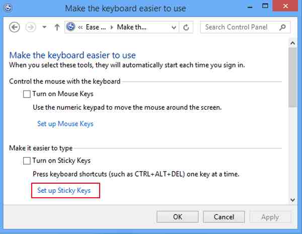Adjust Keyboard Settings