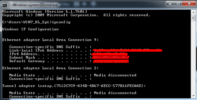Check Laptop IP Through CMD