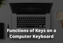 Functions of Keys on a Computer Keyboard