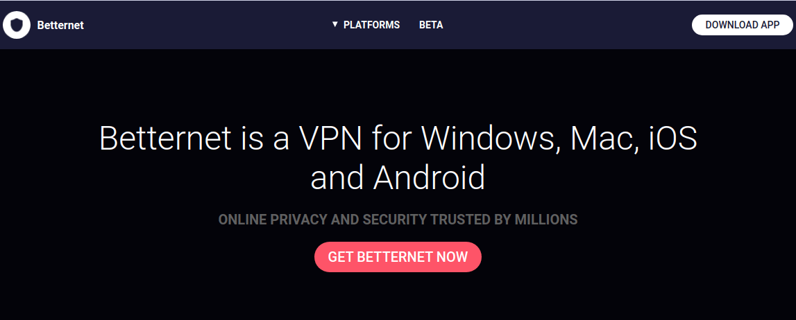 How to get rid of the positive internet using the Betternet VPN application 