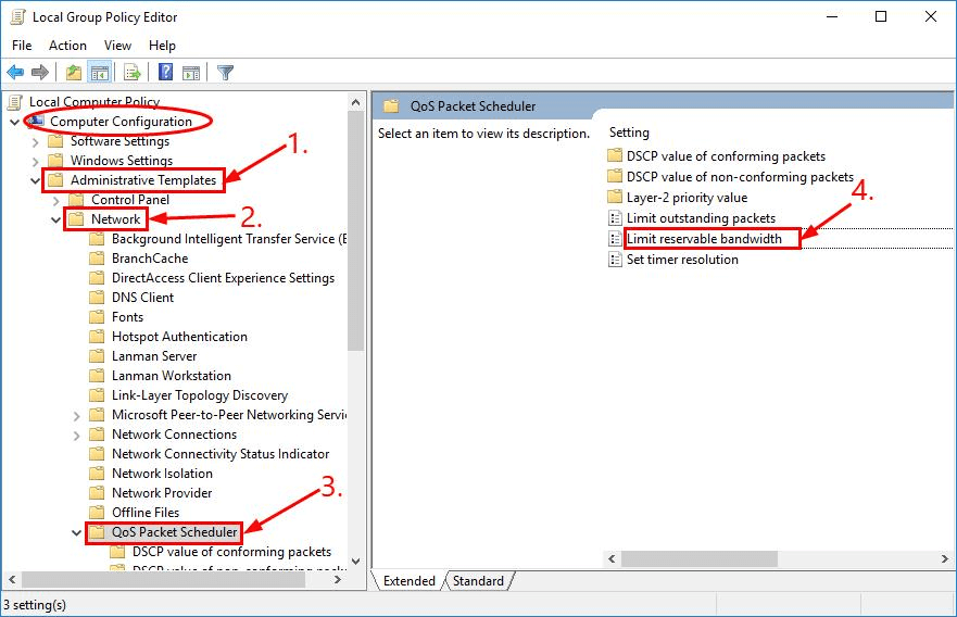 Set Internet Bandwidth Settings