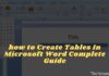 How to Make a Tables In Microsoft Word Complete Guide
