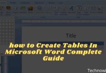 How to Make a Tables In Microsoft Word Complete Guide